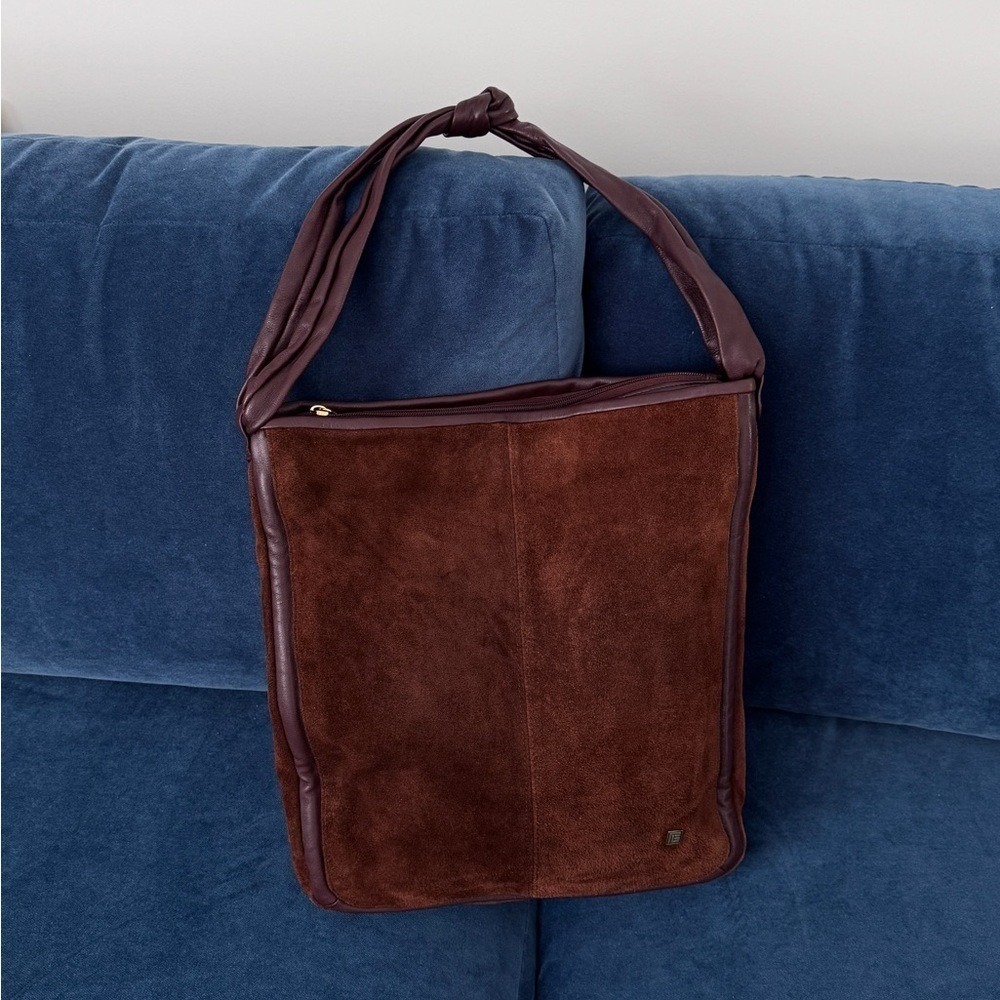 Rare Pierre Balmain Vintage Dark Chocolate Brown suedeHobo Bag